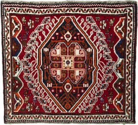 Shiraz Tappeto persiano 60x60 Rosso (Iran) Annodato A Mano