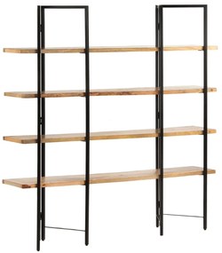 Libreria A 4 Livelli 160x35x160 Cm İn Legno Massello Di Mango /
