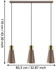 Eglo 98839 - Lampadario LED su corda LOSALOMAS 3xGU10/4,5W/230V