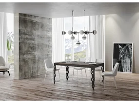 Tavolo Karamay Evolution piano Noce 90x160 Allungato 420 telaio Antracite