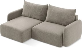 Divano angolare beige allungabile/con contenitore (con penisola a sinistra) Kalena – Makamii