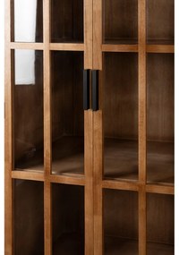 Vetrina di colore naturale in legno di cauciù massiccio 80x140x38 cm Yaz – White Label