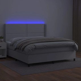 Giroletto molle con materasso e led bianco 180x200cm similpelle