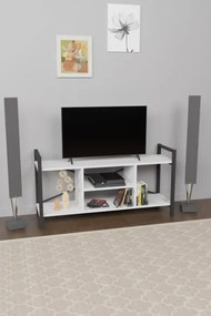 Mobile Porta TV Stile Industrial 120x35x60 Con Vani A Giorno Cult Bianco