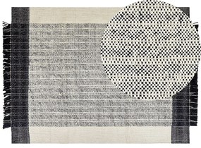 Tappeto lana bianco sporco e nero 160 x 230 cm KETENLI Beliani