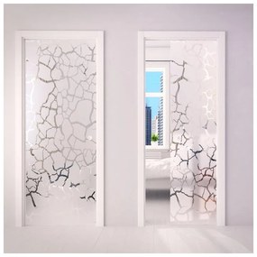 Porta scorrevole Secret Sahara grigio e incolore L 73 x H 212 cm reversibile