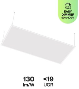 Pannello LED a Sospensione 120x60 88W 130lm/W UGR19 con driver Philips Colore Bianco Caldo 2.700K