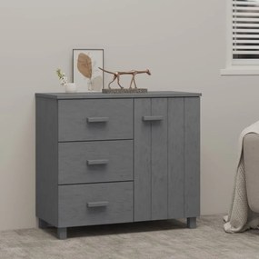 Credenza Hamar Grigio Scuro 90x40x80 Cm Legno Massello Di Pino /