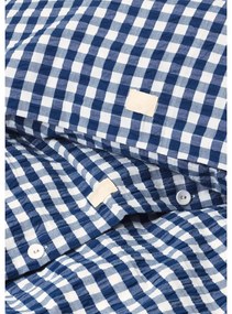 Biancheria da letto in crêpe bianca e blu scuro per letto singolo 140x200 cm Bæk&amp;Bølge - JUNA