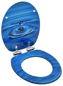 Tavoletta Wc A Chiusura Ammortizzata İn Mdf Blu Goccia Dacqua /