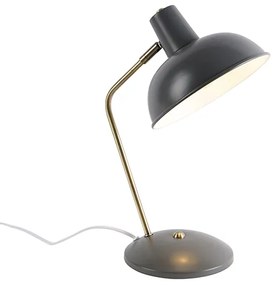 Lampada da tavolo retrò grigia con bronzo - Milou
