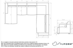 Divano angolare componibile beige (con penisola a destra/a forma di "U") Flex Felix – Miuform
