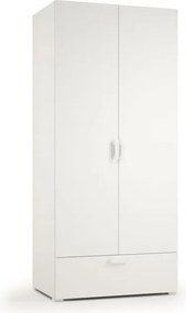 Kit cabina armadio armadio con tubo abiti e cassetto in truciolare L 80 x H 190 x P 52 cm bianco