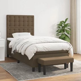 Giroletto A Molle Con Materasso Marrone Scuro 80x200 Cm Tessuto /