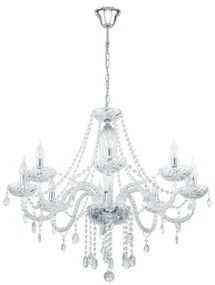 Lampadario Neoclassico Basilano 1 nichel 8x E14 Ø82cm EGLO