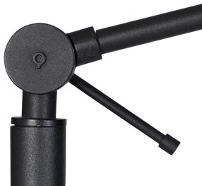 Lampada da terra nera con paralume grigio chiaro 50 cm regolabile - Editor