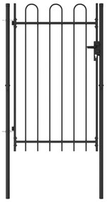 Cancello A Singola Anta Con Archi İn Acciaio 1x1,5m Nero /