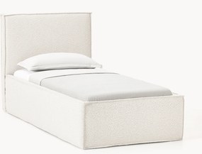 Letto singolo imbottito in bouclé con contenitore Dream