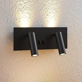 Lucande Magya applique LED nero a 4 luci