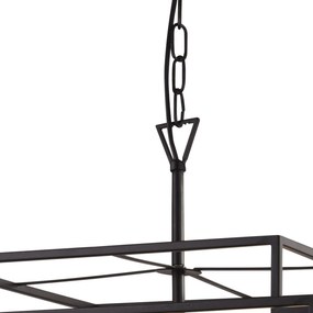 Sospensione Industrial-Nordico Crate Acciaio Nero Bronzo 1 Luce E27