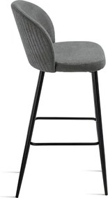 Sgabello in tesssuto Antracite con struttura in metallo MEGGIE 2 pezzi