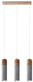 Sollux SL.0967 - Lampadario a sospensione con filo ZANE 3xGU10/40W/230V calcestruzzo/legno