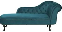 Chaise Longue Velluto di colore Verde Acqua Versione Destra Stile Chesterfield soggiorno camera da letto