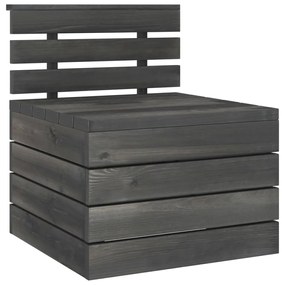 Set Divani da Giardino su Pallet 7 pz Legno Pino Grigio Scuro