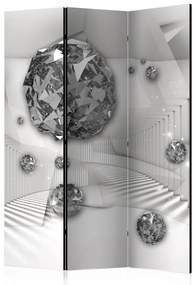 Paravento design Diamond Room II: diamanti astratti nello spazio bianco