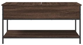 Tavolino Salotto Rovere Marrone 100x50x50cm Multistrato Metallo