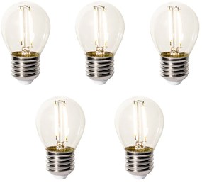 Set di 5 Lampadine LED dimmerabili E27 vetro trasparente P45 3W 350 lm 2200K