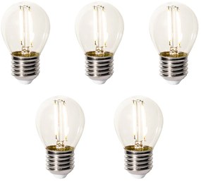 Set di 5 lampadine LED E27 dimmerabili P45 vetro trasparente 3W 250 lm 2200K