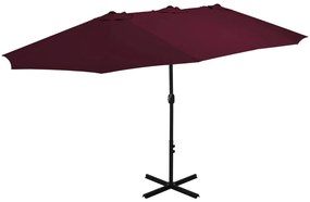 Ombrellone Da Esterni Con Palo İn Alluminio 460x270 Cm Bordò /
