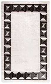 Tappeto Lavabile Bianco e Nero 120x170 cm Antiscivolo