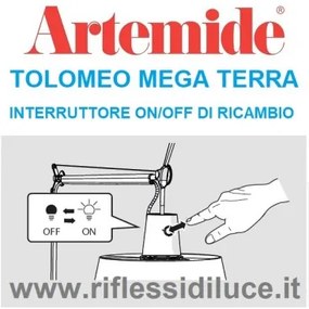 Artemide interruttore ON/OFF ricambio Tolomeo mega terra
