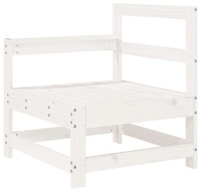 Set Salotto da Giardino 7 pz Bianco in Legno Massello di Pino