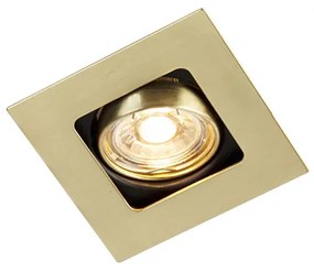 Faretto incasso intelligente quadrato ottone incl. WiFi GU10 - Artemis