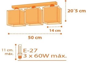 Dalber D-73453 - Plafoniera per bambini DINOS 3xE27/60W/230V
