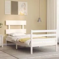 Giroletto con Testiera Bianco Single in Legno Massellocod mxl 81216