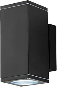 Applique NEVADA 9x12 cm per esterni in alluminio Nero con diffusore in vetro