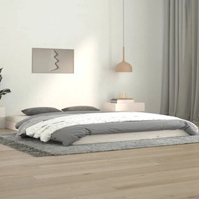 Letto Senza Materasso Bianco 140x190 Cm Legno Massello Di Pino /