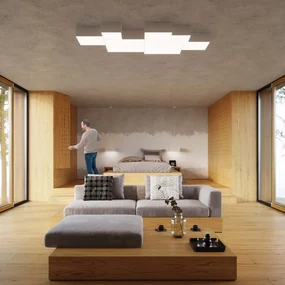 Plafoniera Quadrata da Soffitto in PVC 3xE27 HORUS 45 White da interno Colore del corpo Bianco