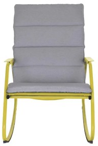 Sedia a dondolo da giardino con cuscino Lyco NATERIAL con braccioli in acciaio, seduta in textilene giallo