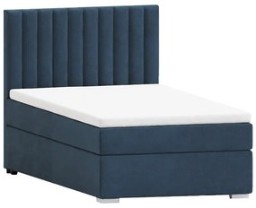 Letto singolo imbottito con contenitore blu scuro con materasso e topper inclusi 100x200 cm Bunny – Ropez