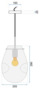 Lampada Da Soffitto Pensile Di Vetro  APP328-1CP Amber