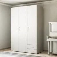 Armadio 3 ante e 2 cassetti bianco Seba3 120x51,6x177h