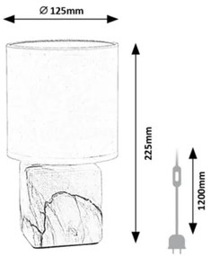 Rabalux 74069 - Lampada da tavolo NALISA 1xE14/40W/230V bianca/effetto marmo