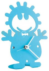 Bomboniera orologio bibo celeste in ferro 13x17cmh