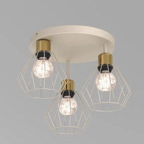 Plafoniera PARKLA 3xE27/15W/230V beige/oro