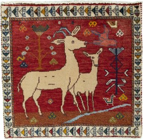 Gabbeh Tappeto 60 x 60 Rosso (Iran) Annodato A Mano